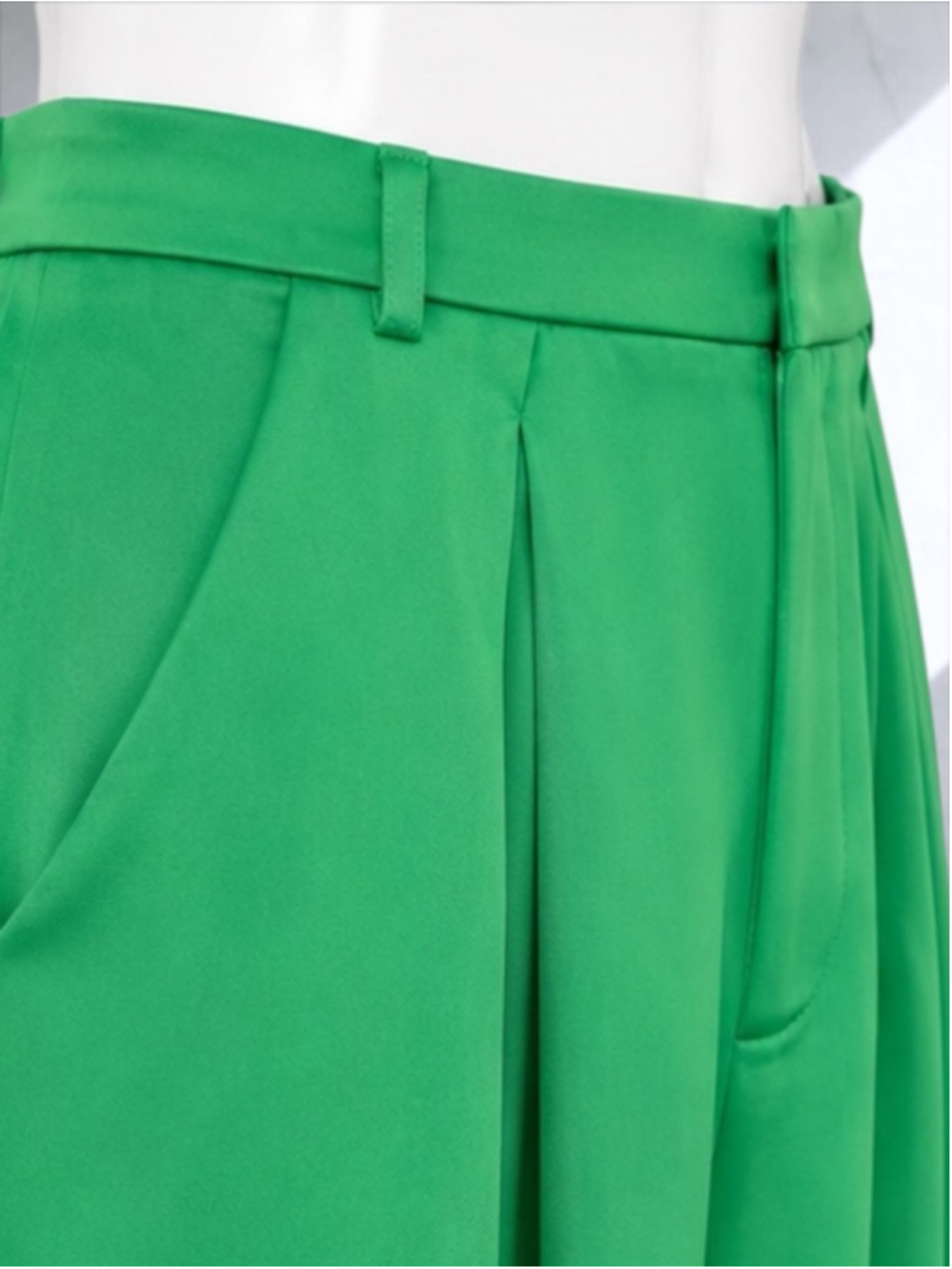 Zara Emerald Green Satin Wide Leg Trousers – Size S - Picture 4 of 12
